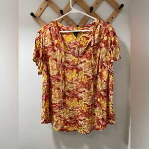 Torrid Floral Tie Front Blouse